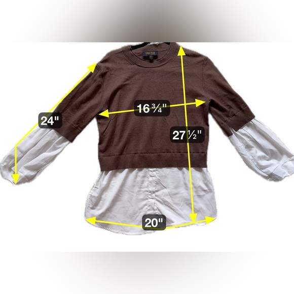 Truth Brown Preppy Sweater Cropped Layered‑Look Top Clueless Medium - Picture 5 of 8